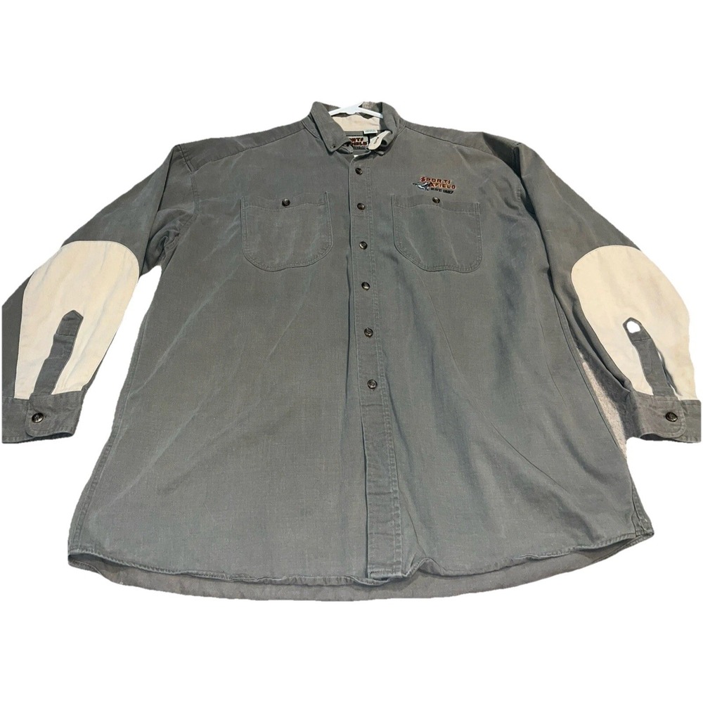 VINTAGE Men's SZ XLarge XL Sports Afield Button Up Shirt Khaki Green‎